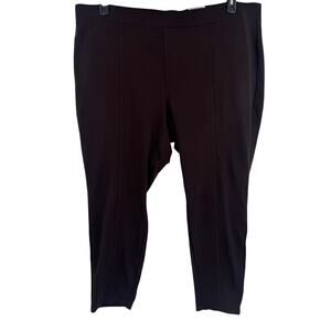 Style & Co. Womens 4X Rich Truffle Brown Seam Front Tapered Ponte Pants